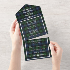 Invitación Todo En Uno Black Watch Antiguo Tartán Escocés