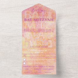 Invitación Todo En Uno BM Bar Bat Mitzvah Simplemente sutil