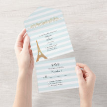 Boda a rayas de tema parisino