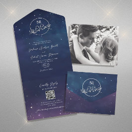 Invitación Todo En Uno Boda bajo el cielo estrellado