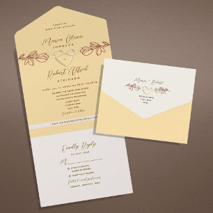 Invitación Todo En Uno Boda Bohemia de Primavera