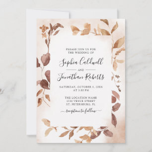 Invitación Todo en Uno Boda Boho Rosa Polvo Eucalipto