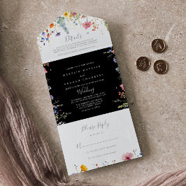 Invitación Todo En Uno Boda Botánica en Prado Rústico