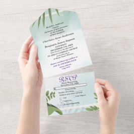 Invitación Todo En Uno Boda bucal simple y rústico