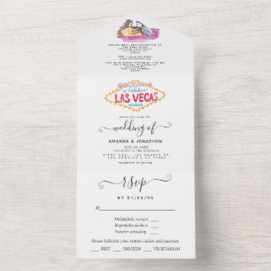 Invitación Todo En Uno Boda caprichosa de Las Vegas