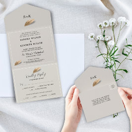 Invitación Todo En Uno Boda clásica y elegante