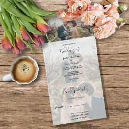 Invitación Todo En Uno Boda con caligrafía elegante rústica