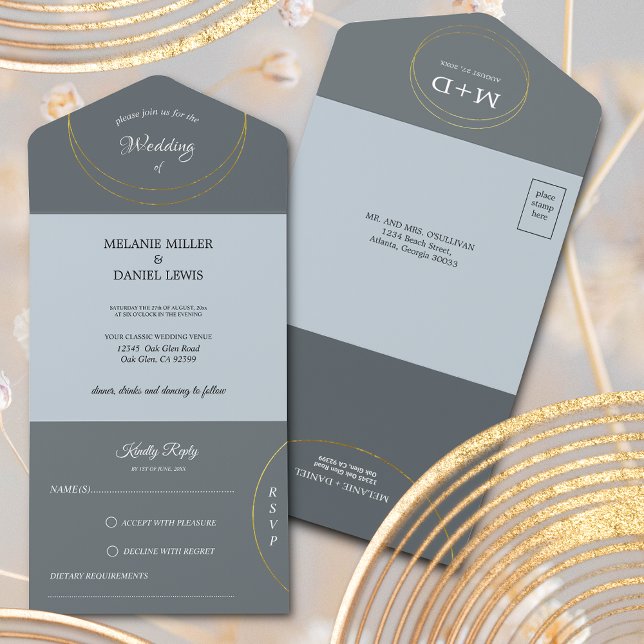 Invitación Todo En Uno Boda de anillos minimalistas (Subido por el creador)