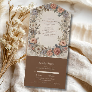 Invitación Todo En Uno Boda de Art Nouveau del Jardín Botánico