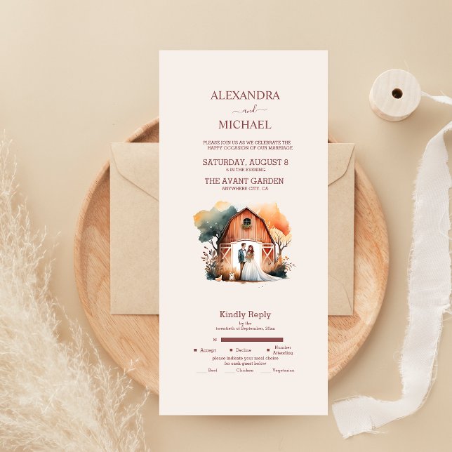 Invitación Todo En Uno Boda de barra húmeda y rusa (Subido por el creador)