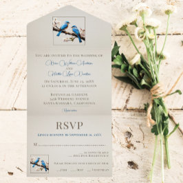 Invitación Todo En Uno Boda de Bluebirds de primavera