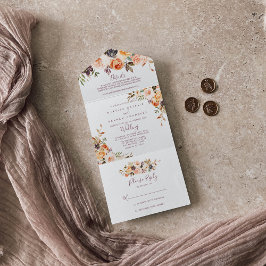 Invitación Todo En Uno Boda de Boho Floral de Moda clásica