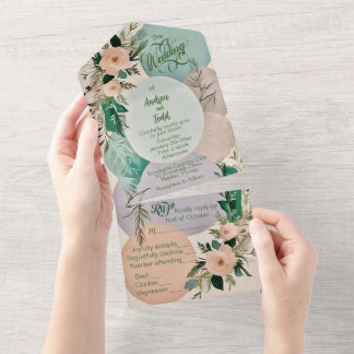 Invitación Todo En Uno Boda de boho-moda pastel moderno