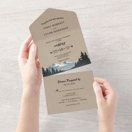 Invitación Todo En Uno Boda de Bosques de Bosques de Montaña Rusa