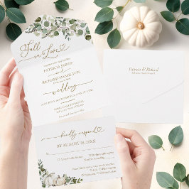 Invitación Todo En Uno Boda de Calabaza de Vegetación Enamorada