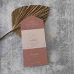 Invitación Todo En Uno Boda de caligrafía minimalista Terracotta<br><div class="desc">Este minimalista boda de caligrafía de terracota,  todo en una sola invitación,  es perfecto para un boda rústico. El diseño,  sencillo y elegante,  presenta una tipografía de escritura clásica y elegante. Guarde el papel incluyendo más detalles en la invitación en lugar de en una tarjeta separada.</div>