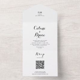 Invitación Todo En Uno Boda de caligrafía moderna