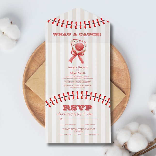 Invitación Todo En Uno Boda de Captura Perfecta Deportiva de Béisbol (Subido por el creador)