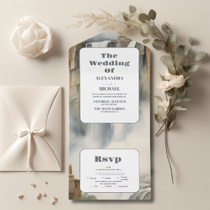 Invitación Todo En Uno Boda de Cascada de Montaña Rustica