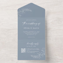 Boda de código QR moderno Minimalista Boho Dusty B