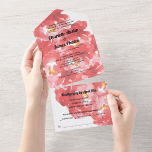 Invitación Todo En Uno Boda De Collage Roses Roses Roses