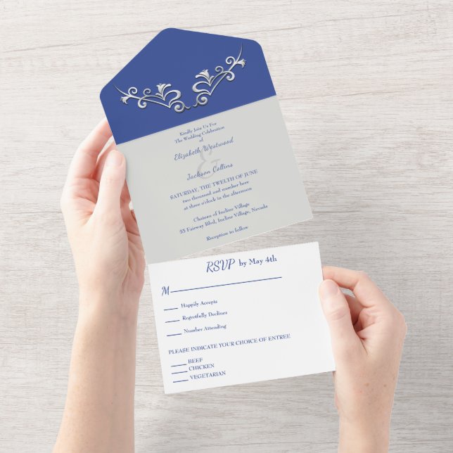 Invitación Todo En Uno Boda de deslizamiento elegante y moderno (desgarro)