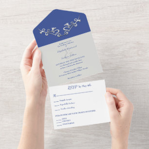 Invitación Todo En Uno Boda de deslizamiento elegante y moderno