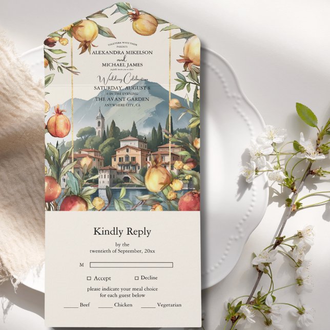 Invitación Todo En Uno Boda de destino del Lago Como Italia (Subido por el creador)