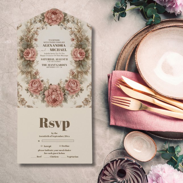 Invitación Todo En Uno Boda de Elegancia Real de Victoria (Subido por el creador)