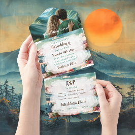 Invitación Todo En Uno Boda de escenas de bonitos