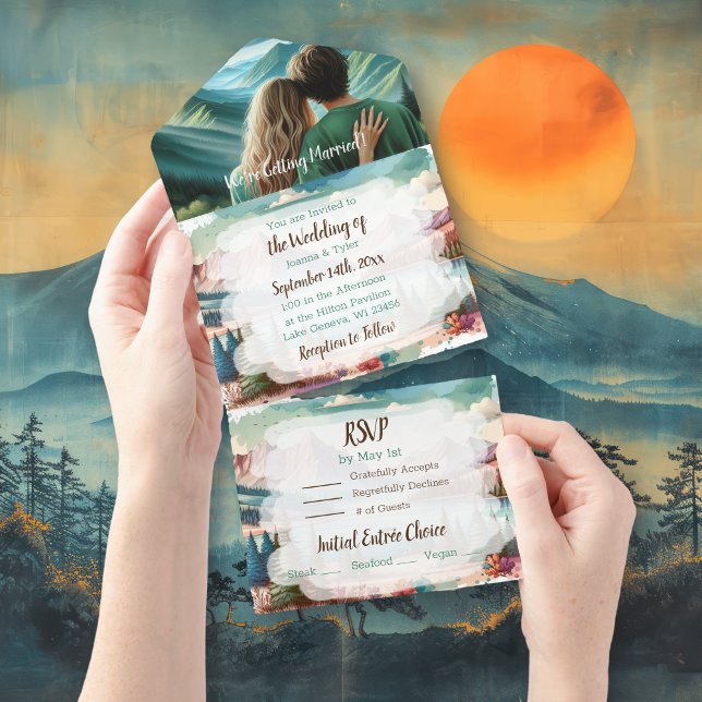 Invitación Todo En Uno Boda de escenas de bonitos (Subido por el creador)