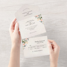 Invitación Todo En Uno Boda de flores silvestres sin manchas acuáticas