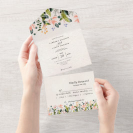 Invitación Todo En Uno Boda de flores silvestres sin manchas acuáticas