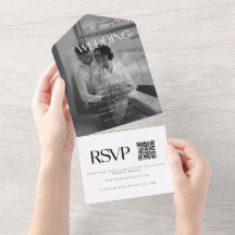 Boda de Foto en Blanco y Negro Moderna y Elegante