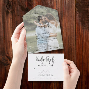 Invitación Todo En Uno Boda de Foto Moderna