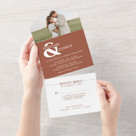 Invitación Todo En Uno Boda de fotografía de Estados Unidos moderna y rús