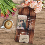 Invitación Todo En Uno Boda de fotografía rústico de campo de la madera d<br><div class="desc">Rústica casa de campo rural fotografía invitación a matrimonio rural y tarjeta RSVP en una. Para la primavera,  el verano,  el otoño o la boda de invierno. Puede agregar fácilmente su propia foto para personalizarla y agregar su propio texto.</div>