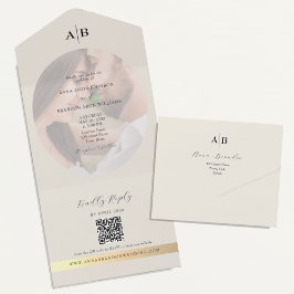 Invitación Todo En Uno Boda de Fotos de Marfil