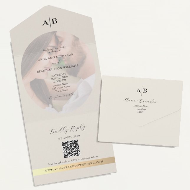 Invitación Todo En Uno Boda de Fotos de Marfil (Subido por el creador)