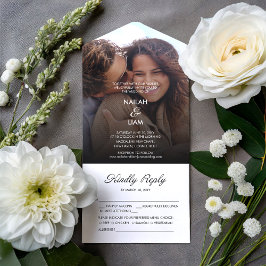 Invitación Todo En Uno Boda de fotos de Playful Happy