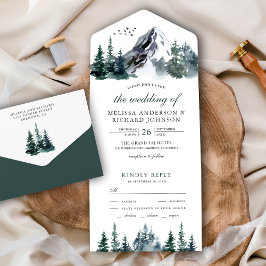 Invitación Todo En Uno Boda de invierno de la selva acuática rusa
