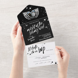 Invitación Todo En Uno Boda de la Noche de Halloween de Living Wed