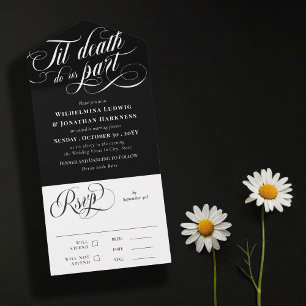 Invitación Todo En Uno Boda de la parte negra hasta la muerte