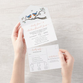 Invitación Todo En Uno Boda de los Jardines Forestales Secretos Lucky Blu