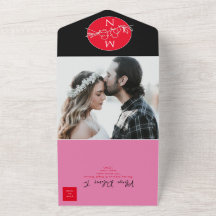 Boda de magenta negro moderno