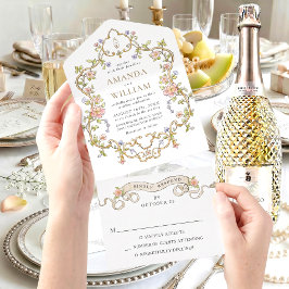 Invitación Todo En Uno Boda de Marco Floral de Gracia Ornata Victoriana