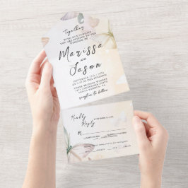 Invitación Todo En Uno Boda de mariposas simple y elegante