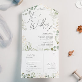 Invitación Todo En Uno Boda de Oro de Verdor capilar y enviar