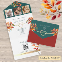 Boda de Otoño con Verde Azul y Naranja