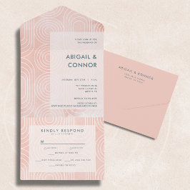 Invitación Todo En Uno Boda de óvalos y círculos de moda